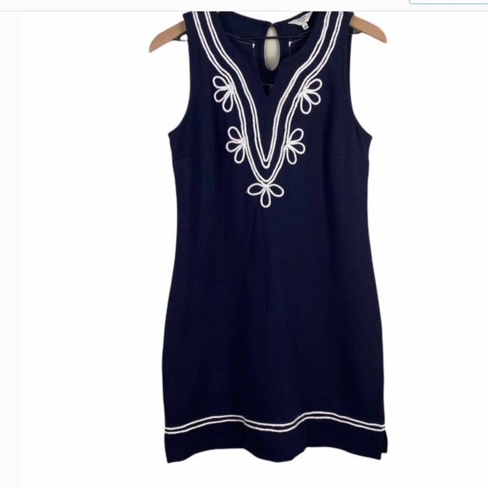Crown & Ivy Navy Dress with White Detailing